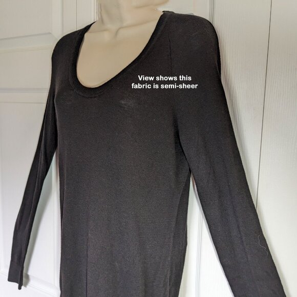 NWT Calvin Klein black pullover lightweight Sweater, Size S, Scoop neck, Sleeves - Picture 11 of 11